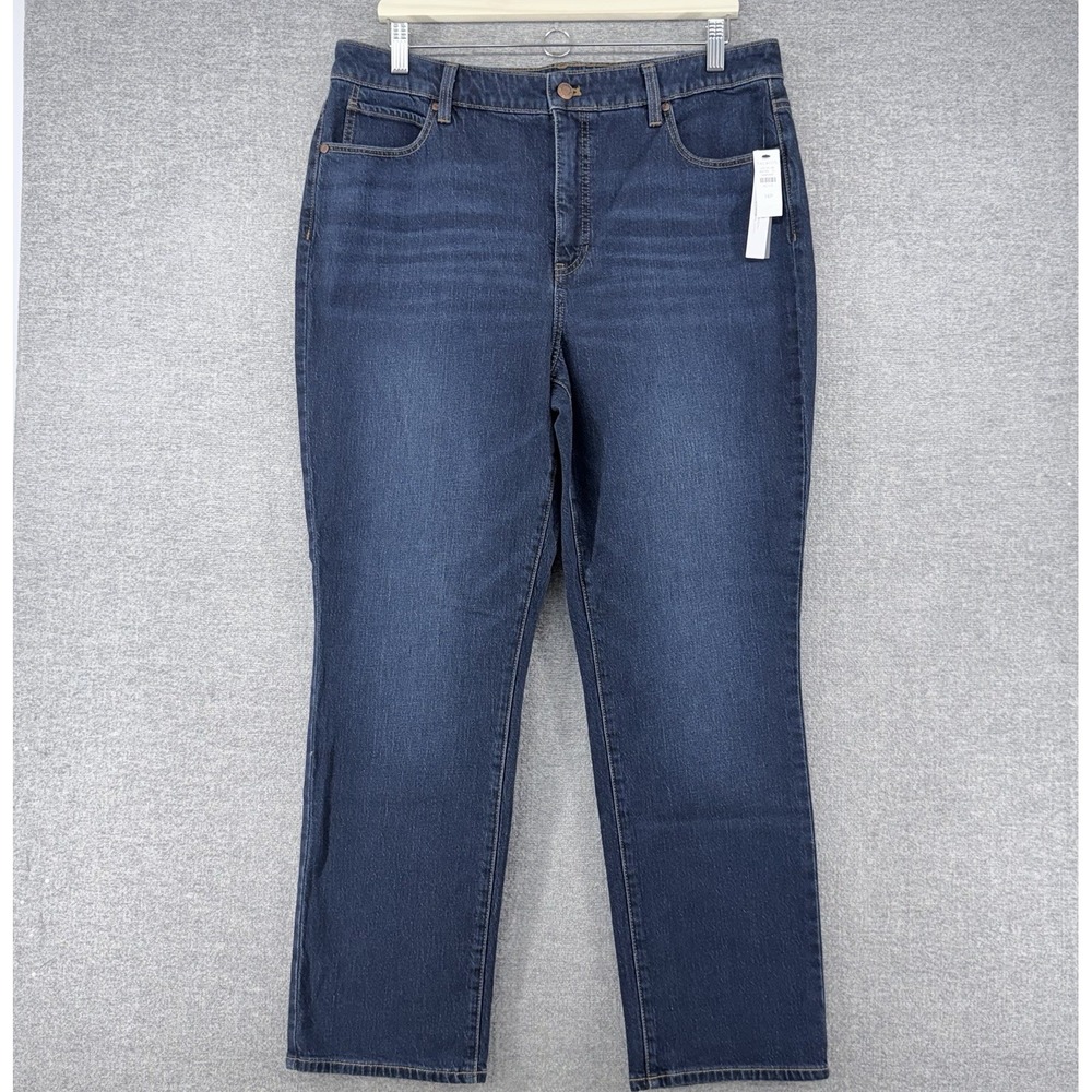 Talbots Straight Leg Jeans Women Size 14 Petite Denim Blue Casual NEW
